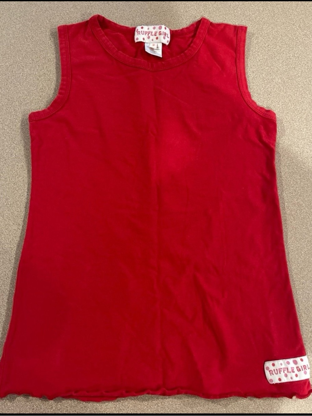Ruffle Girl Red Tank Top size 8